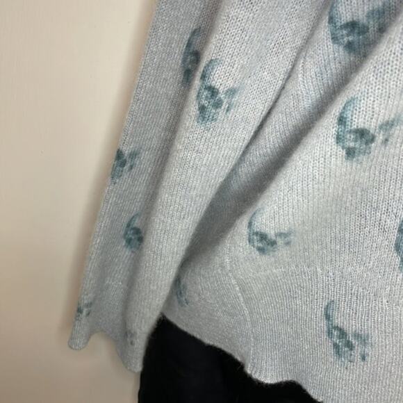 Skull Cashmere Indie Skull Print Sweater Teal S - Picture 4 of 8